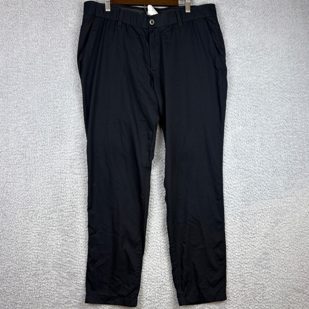 Under Armour Pants Mens 36x32 Black Performance Golf Tapered Stretch Herringbone